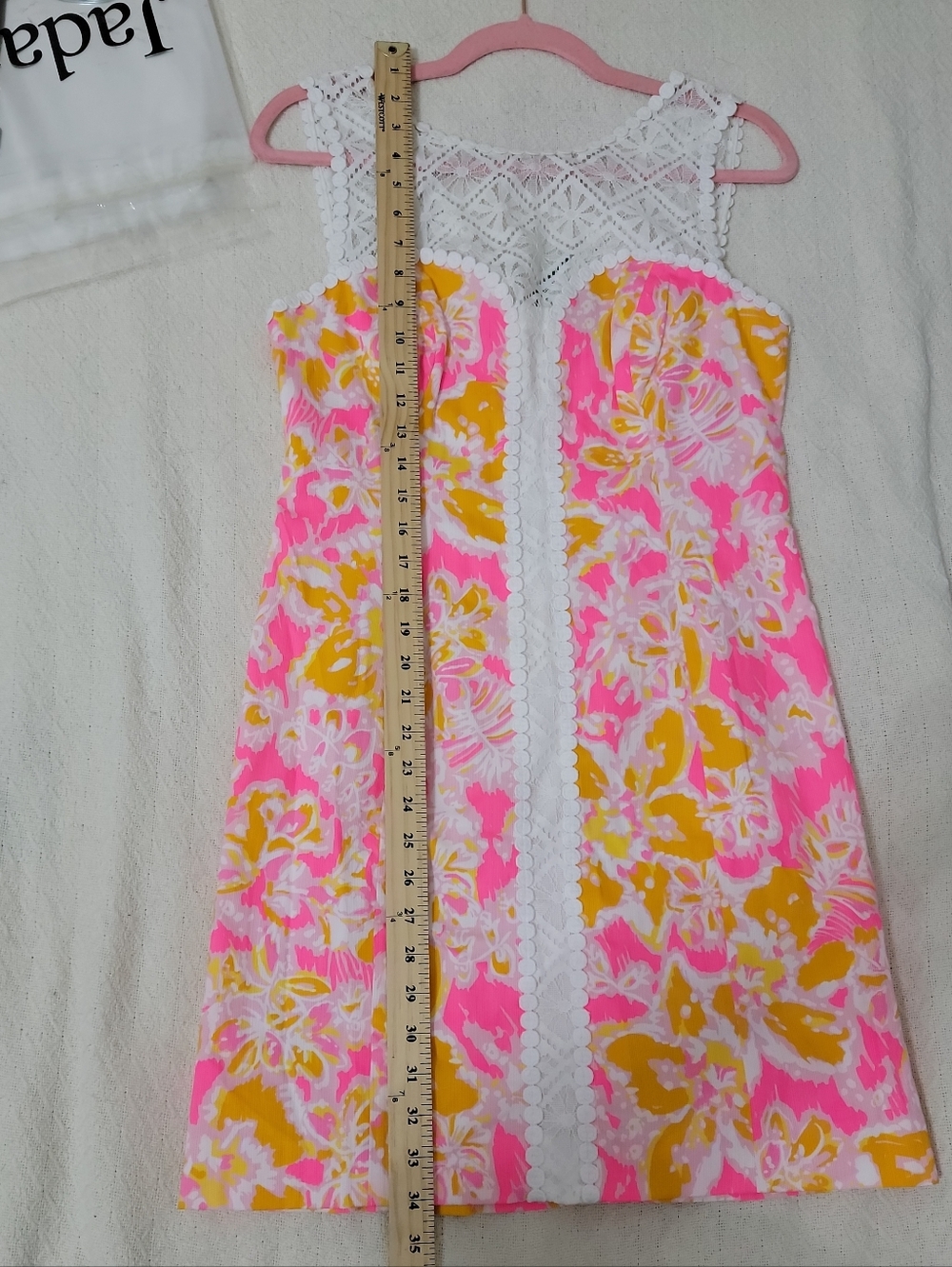 Lilly Pulitzer Pink, Yellow & White Floral Shift Dress - Picture 7 of 8